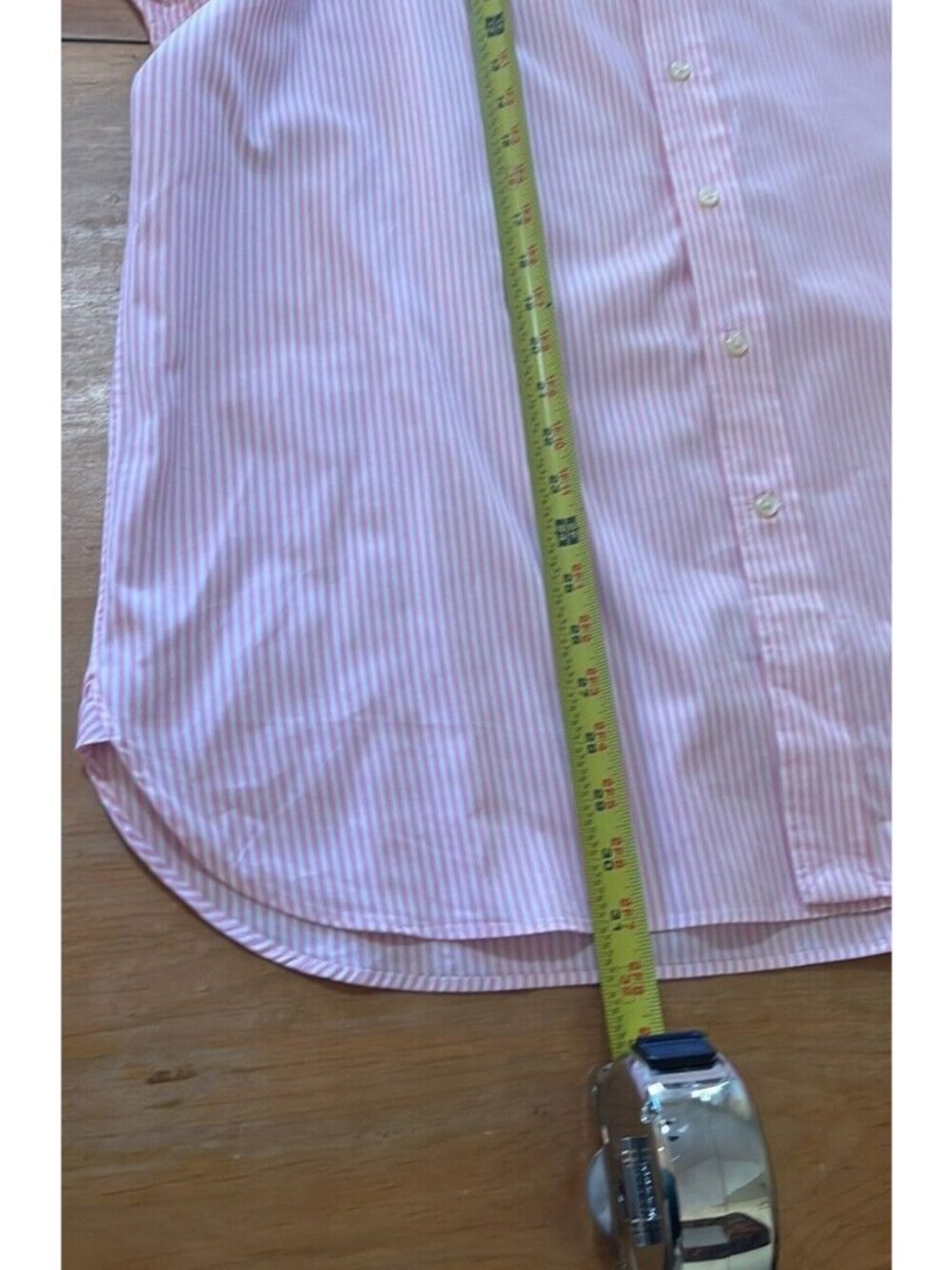 Ralph Lauren pink&white stripe button down shirt men’s sz 16.5/42 100% cotton pr - Picture 9 of 12